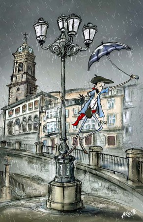 Postal de Celedón en 'El farolón'